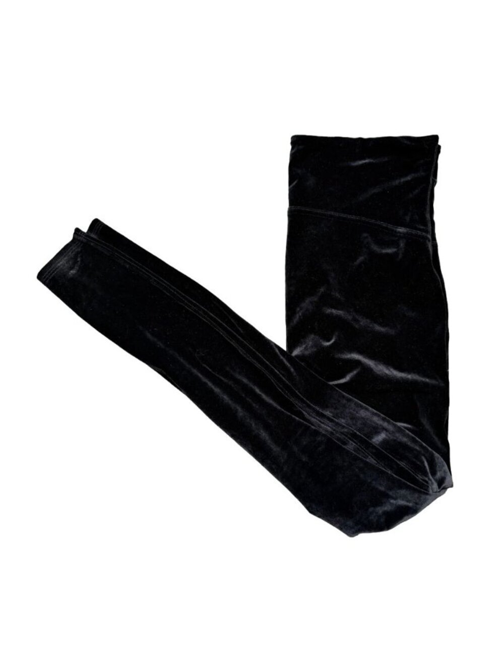 SPANX Black Velvet Leggings Women’s L High Rise Pull On Stretch Skinny Pants